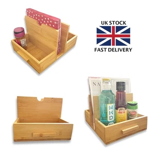 Serviettenhalter mit Gewürzregal Tischservietten Organizer Besteckhalter Bar Caddy - Bild 1 von 9