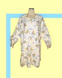 VTG LOONEY TUNES 2001 Nightgown FLANNEL Pajamas TWEETY BIRD Adult Women's Large - Picture 1 of 10