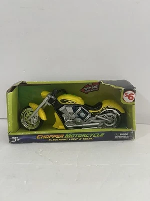 Chopper Moto Juguete Amarillo Electrónico Luz y Sonido 12” Niños Edad 3+ Foto 1 de 4
