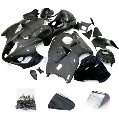 For Suzuki Hayabusa GSX1300R 1997-2007 Black Carbon Fiber Fairing Kit +Bolts Set - Image 1 of 4