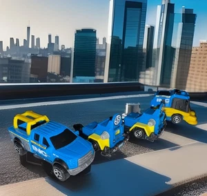 Lot Of 4 Matchbox Ford F-150 Contractor Truck Street Sweeper & Speed Trappers NL - Picture 1 of 15