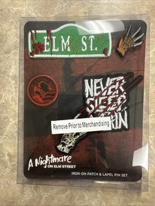 Set spille e toppe smaltate Nightmare on Elm Street Freddy nuovo bavero Bioworld - Foto 1 di 2