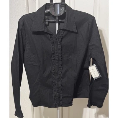 Top Westbound de pana negra sin arrugas con botones talla XL Foto 1 de 4