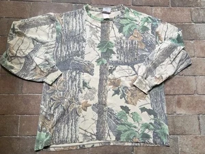 Camiseta De Colección Años 90 Jerzees Exterior Realtree Camuflada Desteñida Cuello Redondo Manga Larga  - Imagen 1 de 13