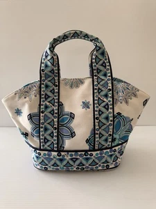 PUCCI Canvas Tote Shoulder Bag Emilio Blue White Print Beach JAPAN 60s/70s Vibe - Foto 1 di 14