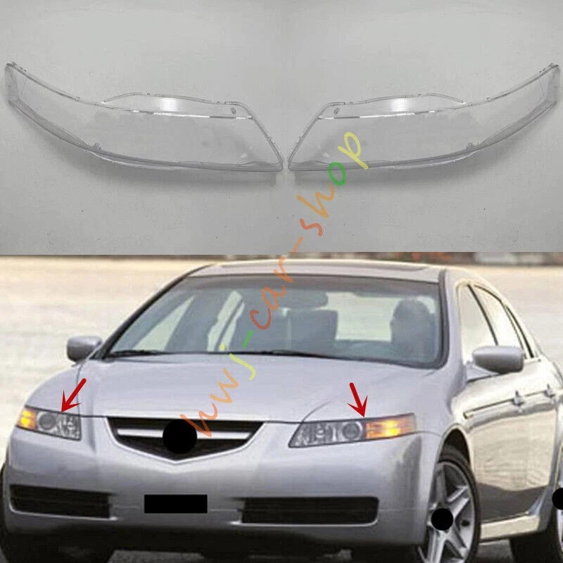 A Pair Headlight Lens Clear Cover + Sealant Glue For Acura TL 2004-2008 — 第 1/4 张图片