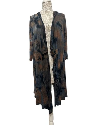 Coin 1804 Tie Dye Cárdigan Chaqueta Sudadera con Capucha Festival Boho Indie Elástico 2X Foto 1 de 4