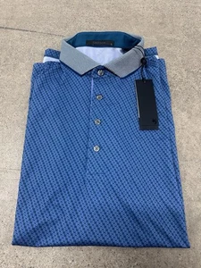 Greyson Golf Shirt Polo Wolf Tails Print Large Meeresschildkröte grün blau UVP 118 $ - Bild 1 von 3