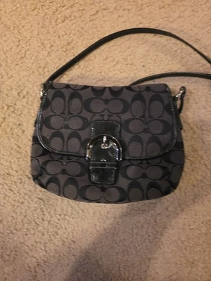Black Vintage Style Coach Crossbody Bag Black  - Image 1 of 4