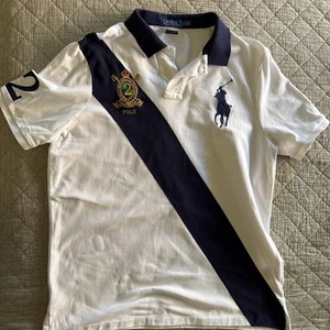 Ralph Lauren Rugby Polo Shirt Men’s L Custom Slim Fit Big Pony Crest Logo Number - Picture 1 of 10
