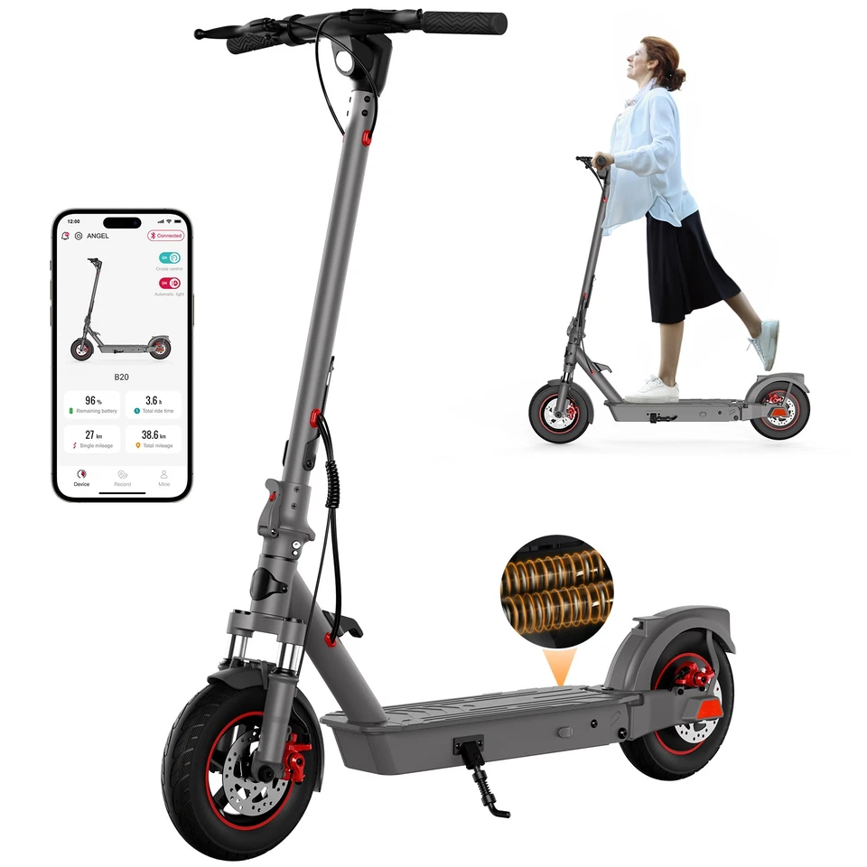 SISIGAD NEU E-Scooter 500W klappbar mit LED Display 10"Elektroroller Erwachsene-Nein ABE
