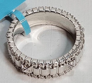 Sterling Silver Moissanite Spinner Ring - Size 8 - Picture 1 of 3