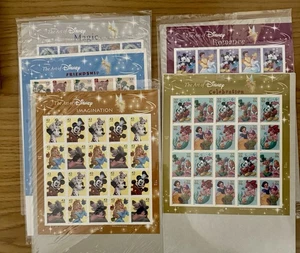 THE ART OF DISNEY Komplettsatz 5 verschiedene volle Blätter mit 20 US Briefmarken 2004-08 - Bild 1 von 6