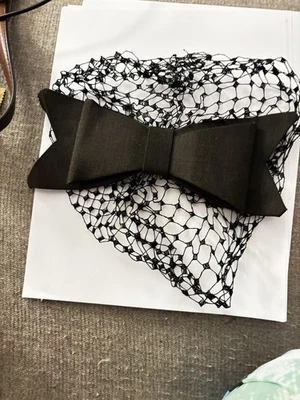 Black Bow Bun/Snood Cover Mesh - Image 1 of 3