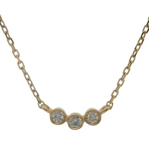 Colgante trío de diamantes de oro amarillo de 14 quilates La Kaiser con cadena ajustable de 18-16" - Imagen 1 de 5