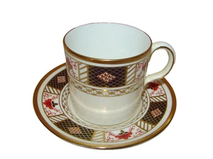Royal Crown Derby Derby Bordüre A1253 handbemalt Bone China flache Tasse und Untertasse - Bild 1 von 15