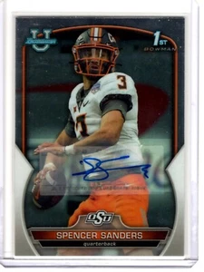 Bowman Chrome University #81 2022 Spencer Sanders Bowman primer auto Oklahoma St. - Imagen 1 de 2