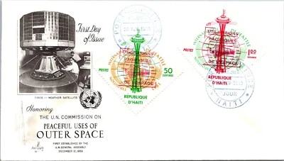 Haiti 1963 FDC Artcraft Cachet - Peaceful Outer Space - Port Au Prince - F66457 - Image 1 of 2