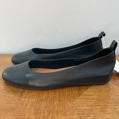 Zapatos cómodos sin cordones André Assous Nalah planos de ballet para mujer 9M de cuero negro Foto 1 de 4