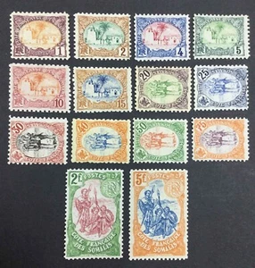 MOMEN: FRENCH SOMALI COAST SC #34-45,47-48 1902 MINT OG H LOT #63127 - Picture 1 of 2