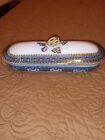 Wedgwood Razor Box With Lid Multi-colored With Gold Blue Pink Mostly White...
