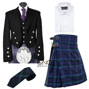 Chaqueta Príncipe Charlie Para Hombre 4 Piezas Kilt Conjunto Tradicional Boda Kilt Set - Imagen 1 de 7
