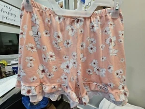 Pantaloncini da letto Marilyn Monroe taglia L orlo arricciato fiori pesca - Foto 1 di 3