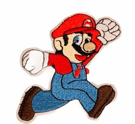 Super Mario Bros patch to sew jacket nintendo video game NES emblem fire ball 3C