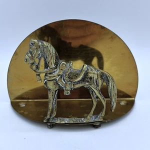 Vintage Brass Bronzed Letter Rack Napkin Holder Horse Pony Design Equestrian - Picture 1 of 7