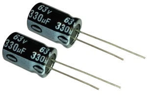 330uF 63v SD Electronics Electrolytic Capacitor Radial - Qty 2 pcs - Picture 1 of 2