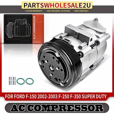 Compresor de aire acondicionado con embrague para Ford F-150 Heritage F-250 F-350 F-450 Super Duty Foto 1 de 4