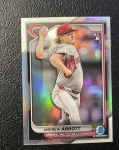 Andrew Abbott 2024 Bowman Chrome Refractor RC /499 Cincinnati Reds - Picture 1 of 2