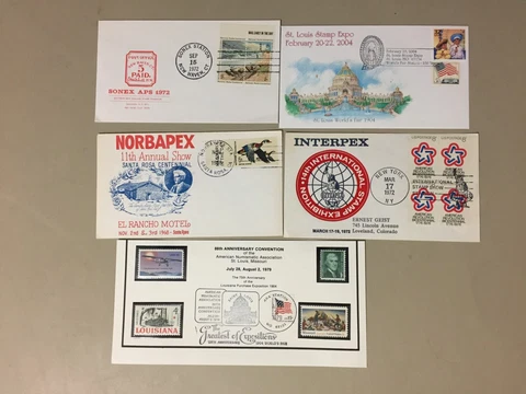 Five US Expo Philatelic covers Cover