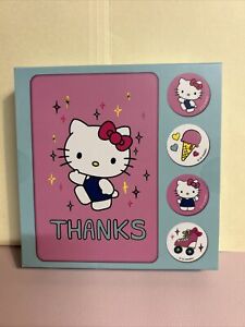 NEUF dans sa boîte jeu de 12 cartes de remerciement Hello Kitty vierges à l'intérieur de Sanrio mignon cadeau 