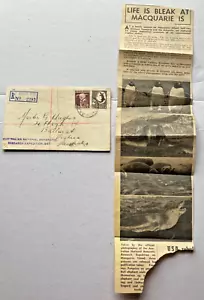 Macquarie Island - Aust. Reg'd. Envelope-1947 Research Expedition - with Article - Foto 1 di 2