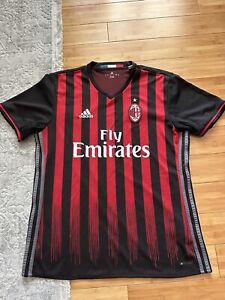 2016-17 AC Milan Home Adidas Soccer Jersey Size Large