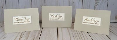 Sympathy Set Of 3 Thank You Copper Foiled Lettering Blank Personal Note New - Image 1 of 4