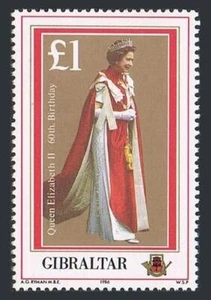 Gibraltar 491, hinged. Michel 511. Queen Elizabeth II, 60th birthday, 1986. - Picture 1 of 1