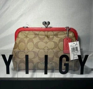 🐼💦 Bolso Bandolera Coach CH512 🐼💦 Nora Kisslock Signature Cartera de Cuero 🐼 D26 - Imagen 1 de 13