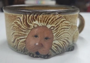 Vintage John Buck Mighty Lion Pottery Stoneware Soup Mug - Picture 1 of 9