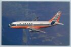 Postcard Pluna Uruguay Boeing 737 In Flight Airplane 1960S Chrome H1f