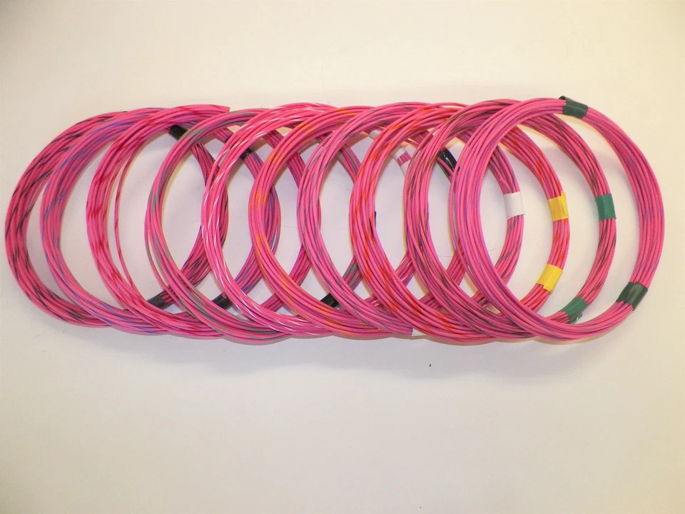 4RCUSTOMS PINK hi temp automotive 18 gauge GXL wire + 10 STRIPED color wiring options