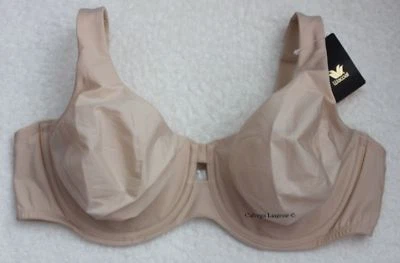 NWT WACOAL 855280 "First Instinct" Full Figure, Underwire Microfiber Bra, Beige - Image 1 of 4