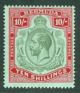 SG 54 Bermuda 1918-22. 10/- green & carmine/pale bluish-green. Fine unmounted... - Picture 1 of 1