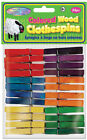 Krafty Kids Wood Clothespins-Colored 1.875" 24/Pkg CW607