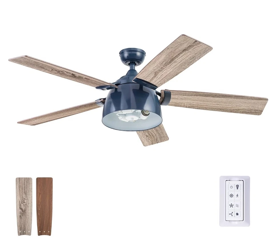 Prominence Home 52" Octavia Blue-Sapphire Remote Control Ceiling Fan, 5 Blades - Image 1 of 4
