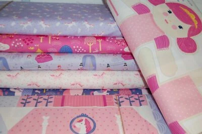 Moda Once Upon a Time Cotton Fabric by 1/4 Metre* Unicorn Princess Enchanted Woo - Image 1 of 4