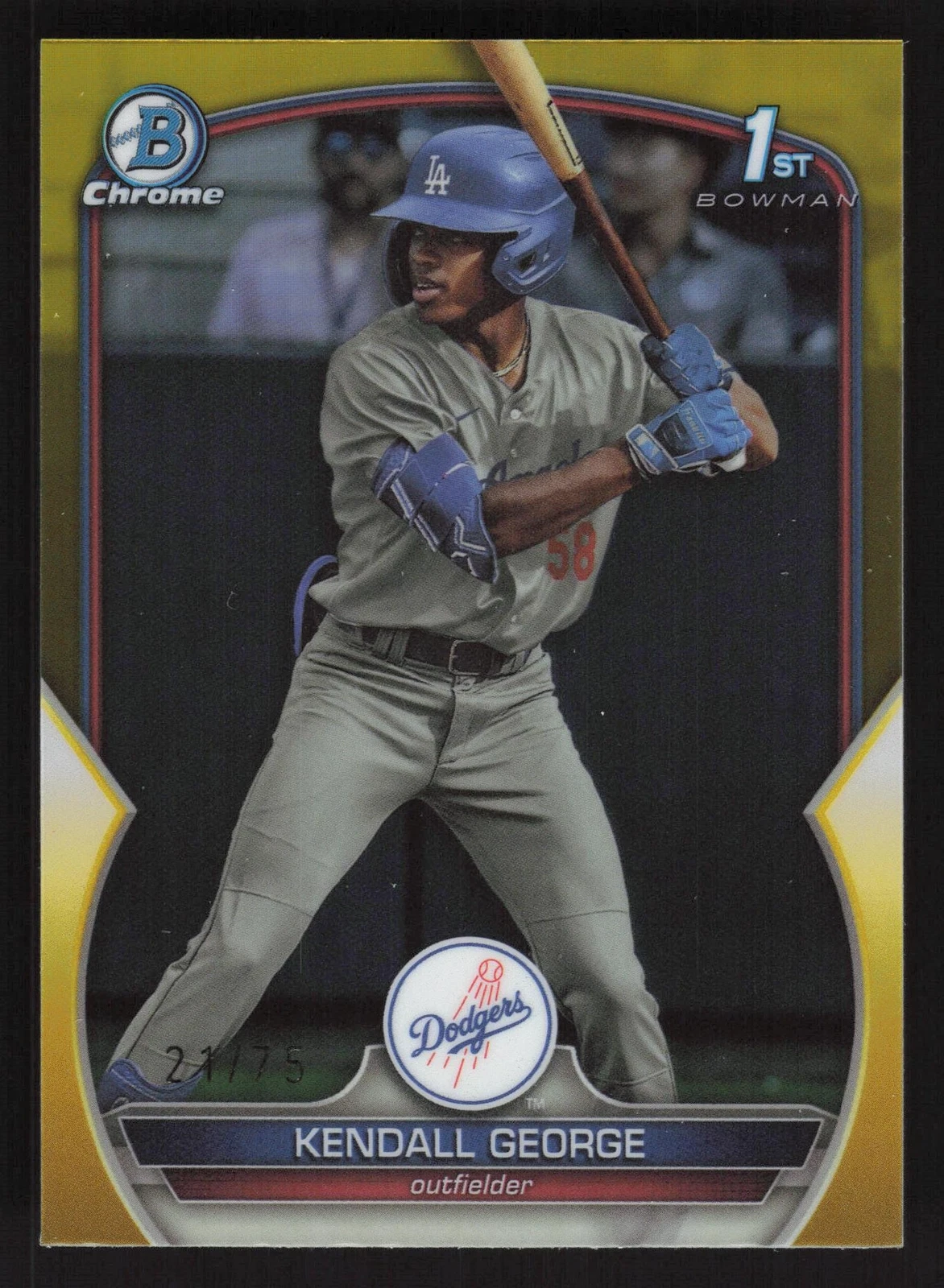 2023 Bowman Draft #BDC-190 Kendall George Chrome Yellow Refractor #/75