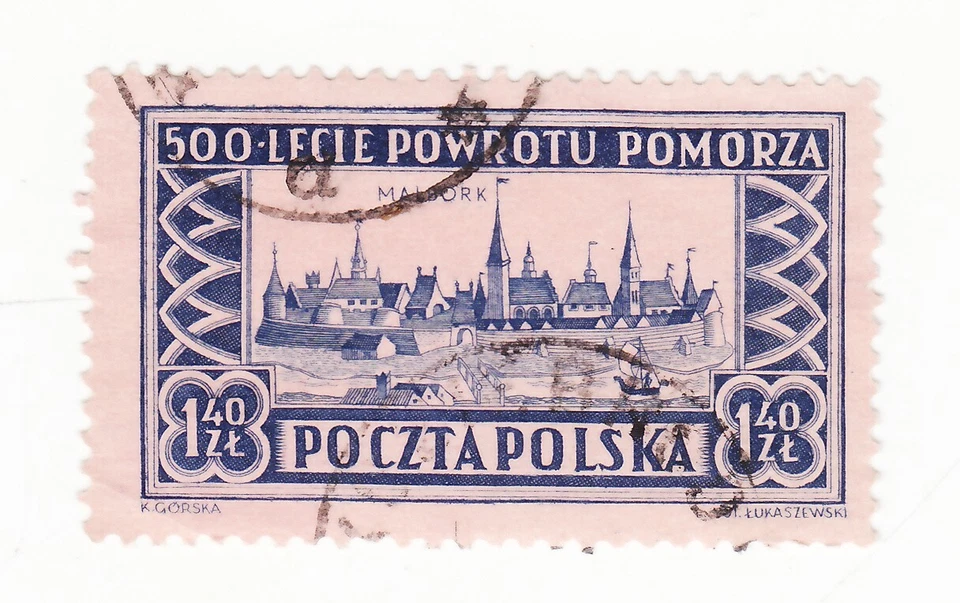 Polonia 1954. Malbork. 500 aniversario del regreso de Pomerania a Polonia. Sc# 642 Foto 1 de 1