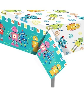 Robot Tablecloth Technology Tablecover Engineer Birthday Party Decor Tableware - Picture 1 of 11